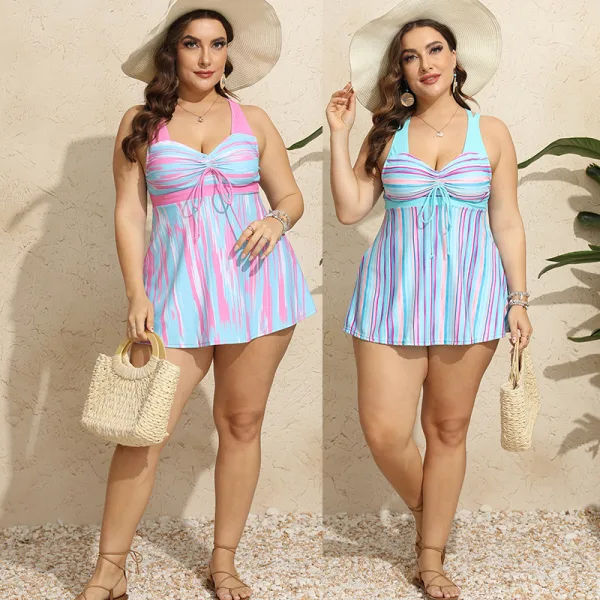 High-Waisted Swim Brief with Tummy-Control Skirt Overlay