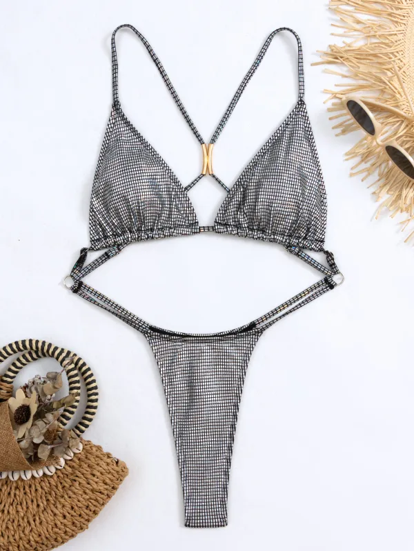 Luna Shimmer One-Piece Swimsuit with Cut-Out Detail