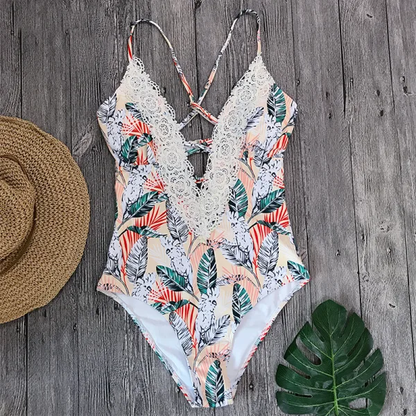 Lace Detail One-Piece Swimsuit