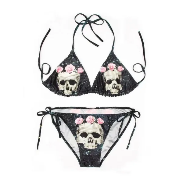 Celestial Skull Print Bikini Set