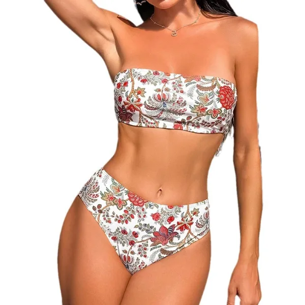 Bandeau Bikini Set in Classic Print