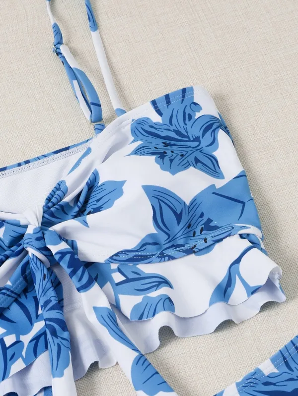 Luna High-Waist Triangle Bikini and Sarong Set