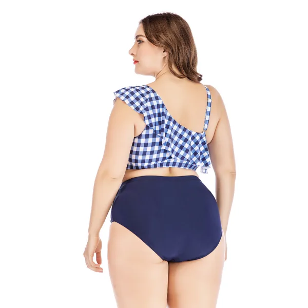 Amara High-Waist Bikini Set with Split Shoulder Detail