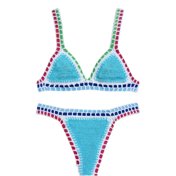 Cotton Crochet Bikini Set in Sky Blue