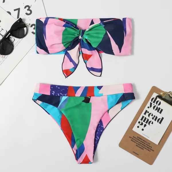 Floral Print High-Waist Bikini Set
