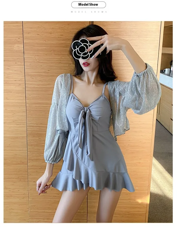 Minimalist Long-Sleeve One-Piece Swimsuit