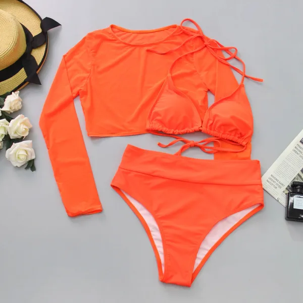 Mesh Three-Piece Bikini Set