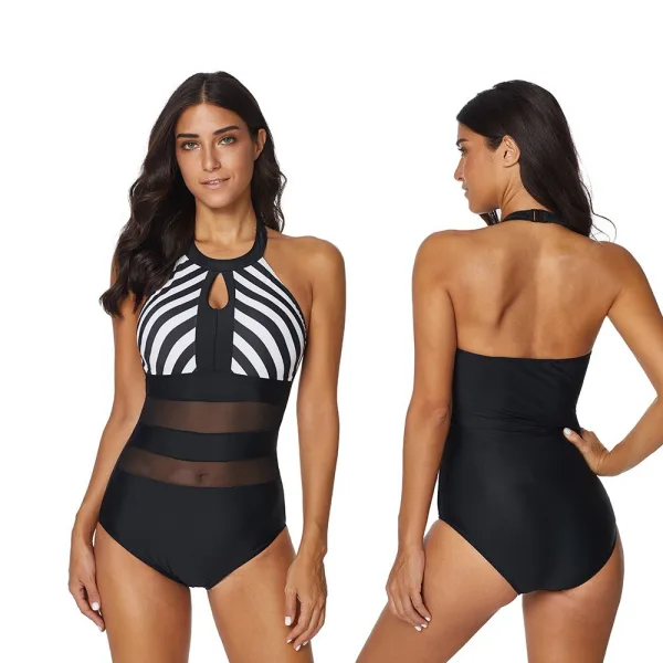 Luna Striped Backless One-Piece Swimsuit