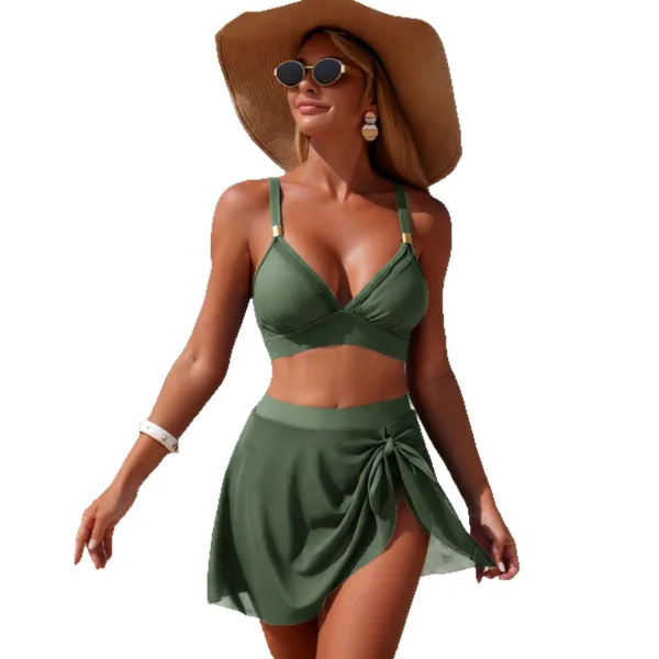 Mesh Detail High-Waist Bikini Set