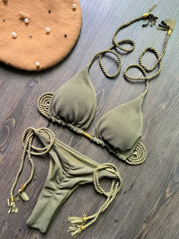 Braided Strap Bikini Set