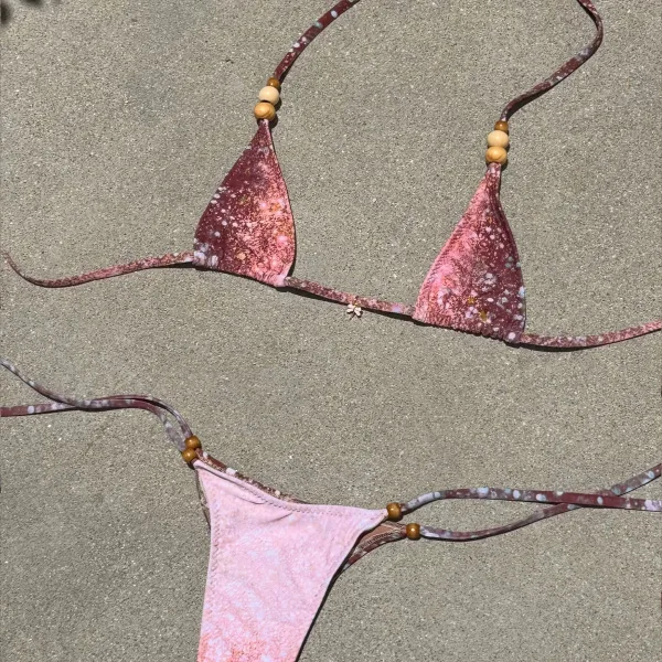 Strappy Backless Bikini Set with Low-Rise Bottoms