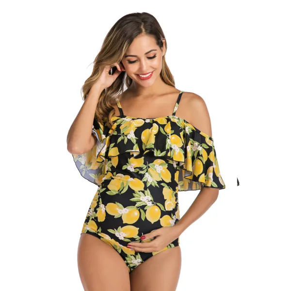 Ruffled One-Piece Maternity Swimsuit
