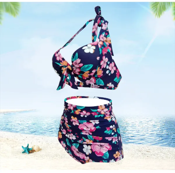 Floral High-Waist Bikini Set
