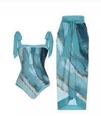 118y Blue Marble Pattern Suit