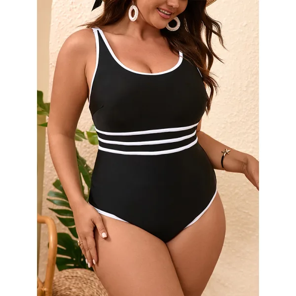 Classic Round-Neck One-Piece Swimsuit