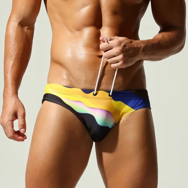 Rainbow Stripe Men's Swim Briefs