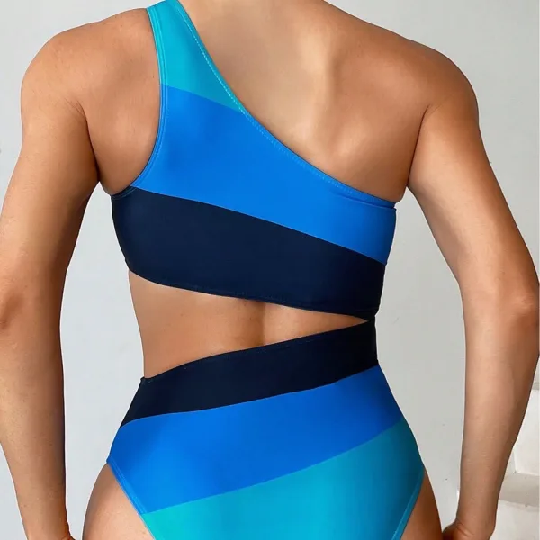 Asymmetric One-Shoulder One-Piece Swimsuit
