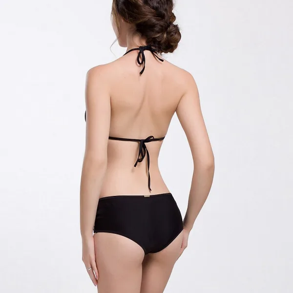 Solid Mesh Two-Piece Bikini Set
