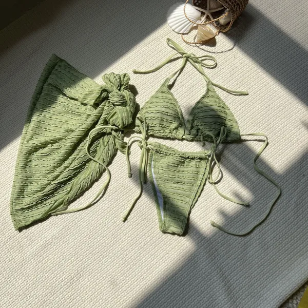Solstice Three-Piece Bikini and Sarong Set
