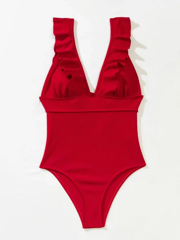 One-Piece Swimsuit with Multi-String Detail