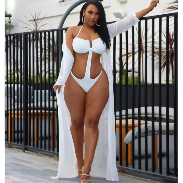 Lucia Embellished Mesh Cover-Up Cape