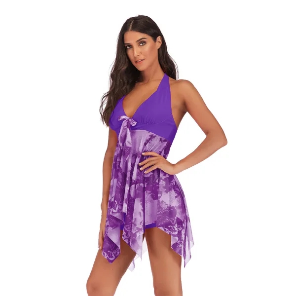 Classic Printed One-Piece Swimsuit with Chest Pads