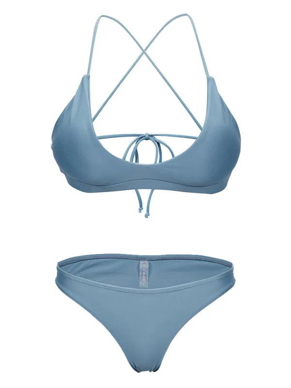 Azure Gathered One-Piece Swimsuit
