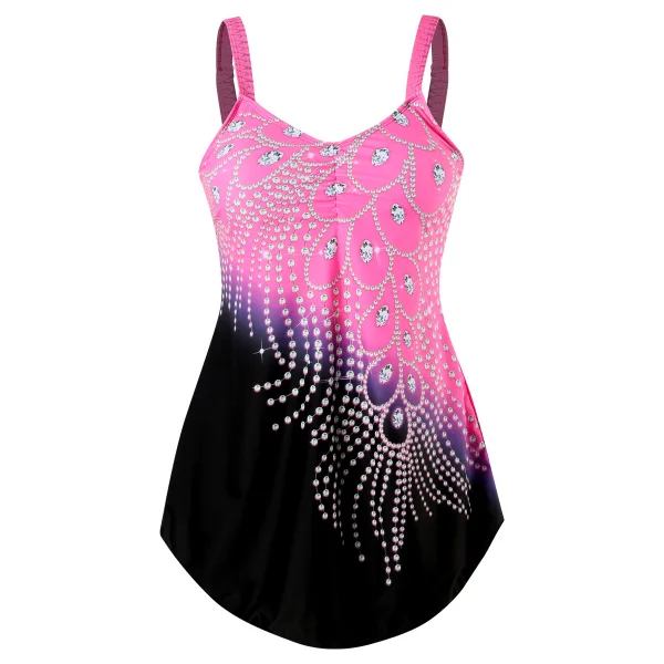 Classic One-Piece Swim Dress with Skirted Hemline