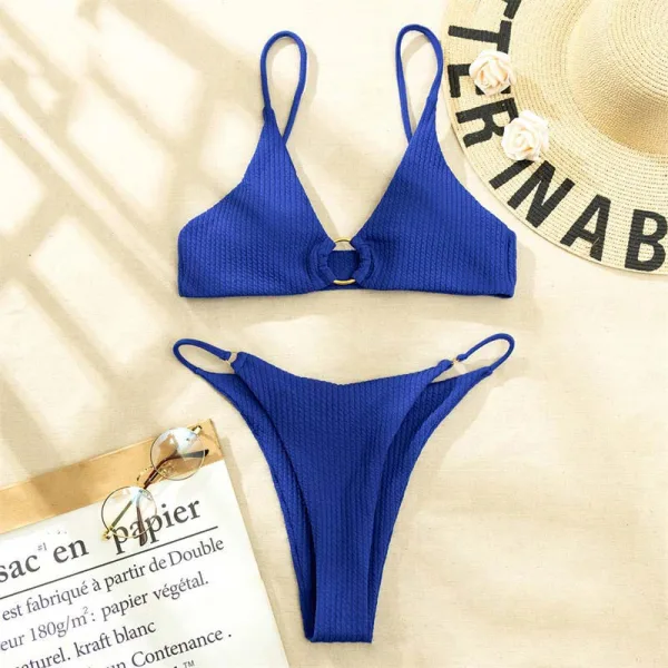 Minimalist Solid Color Bikini Set
