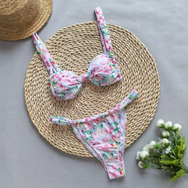 Printed Push-Up Two-Piece Bikini Set