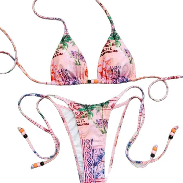Gradient Print High-Waisted Bikini Set