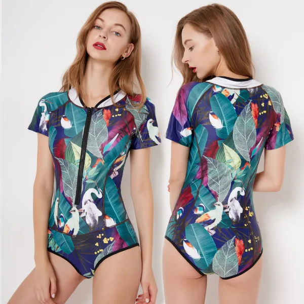 Short-Sleeve Surfsuit in Sage