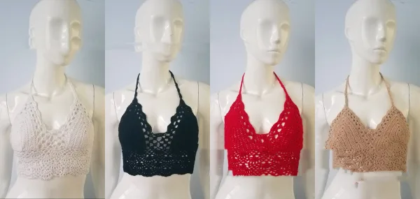 Solstice Hand-Crochet Halter Bikini Top