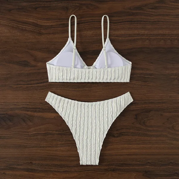V-Neck Two-Piece Bikini Set in Classic White