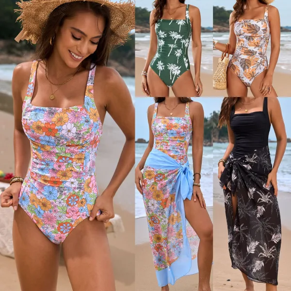 Floral Print One-Piece Swimsuit