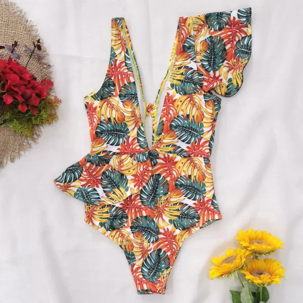 Flounce Floral One-Piece Swimsuit