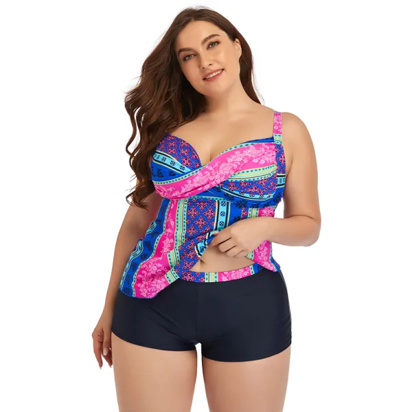 Printed Short-Leg One-Piece Swimsuit