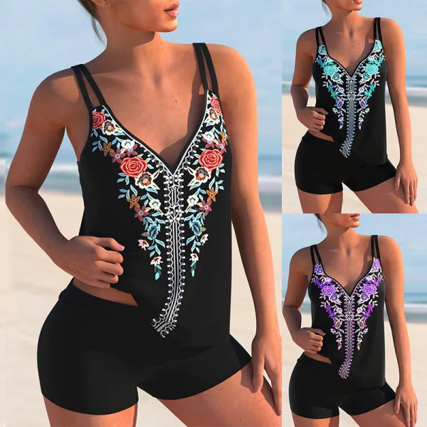 Printed Bikini Set with Supportive Chest Pads