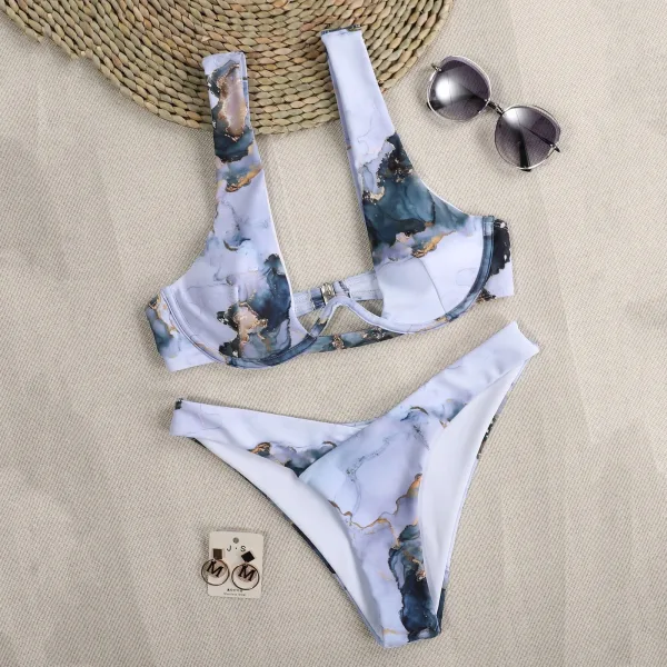 Gradient Tie-Dye Underwire Bikini Set