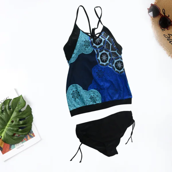 Printed Triangle Bikini Set