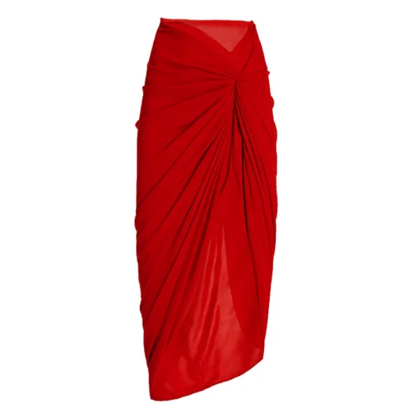 Aria V-Neck Swimsuit with Asymmetric Mesh Skirt