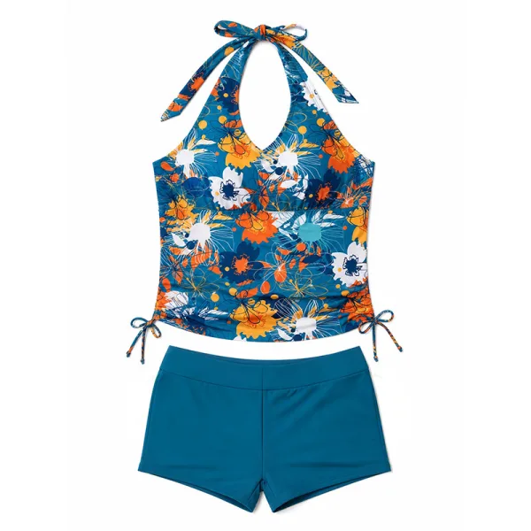 Floral Halter Two-Piece Bikini Set