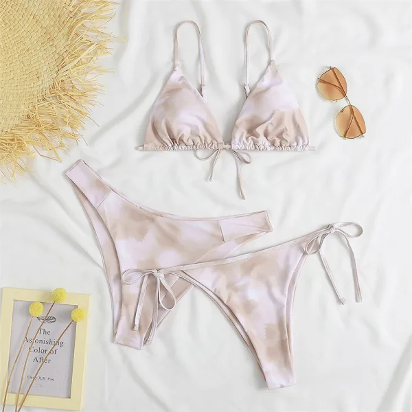 Three-Piece Bikini Set with Matching Shorts