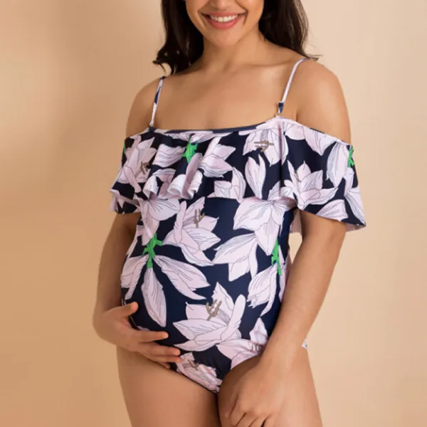 Classic One-Piece Swimsuit in Deep Blue