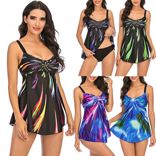 Fireworks Gradient Print Swim Dress
