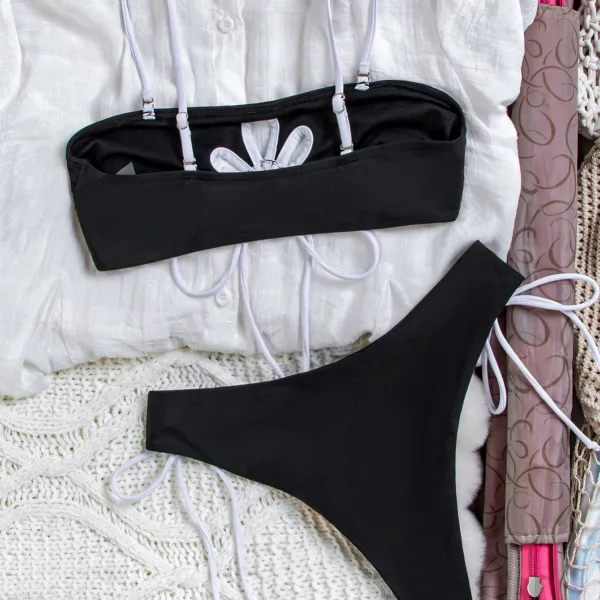 Versatile Strapless Bikini Set with Detachable Straps