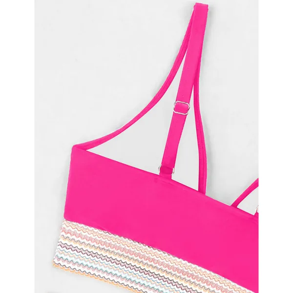 Color Block High-Waisted Bikini Set