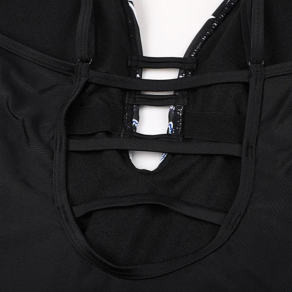 Deep V-Neck Backless One-Piece Swimsuit