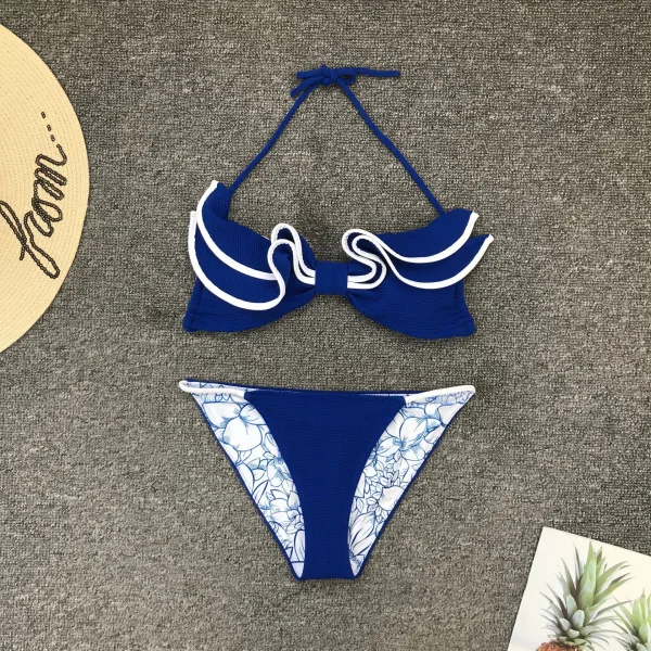 Azure Ruffle Bikini Set