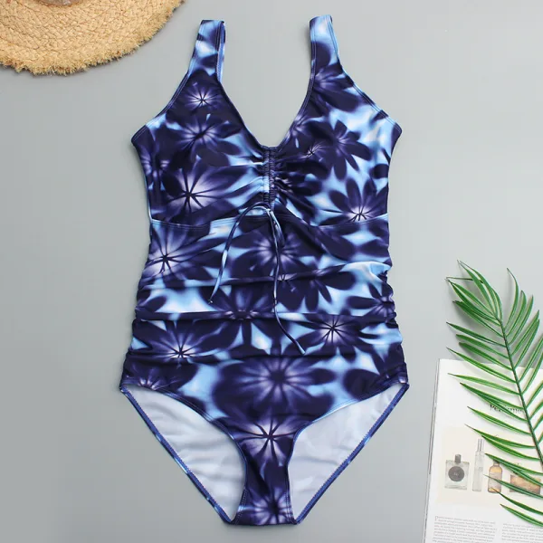 Printed One-Piece Swimsuit with Soft Chest Padding